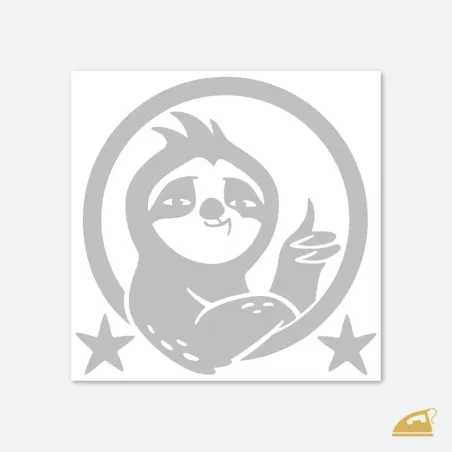 Reflexní nažehlovačka Lenochod pohodář a hvězdy – stylový motiv pro teenagery.