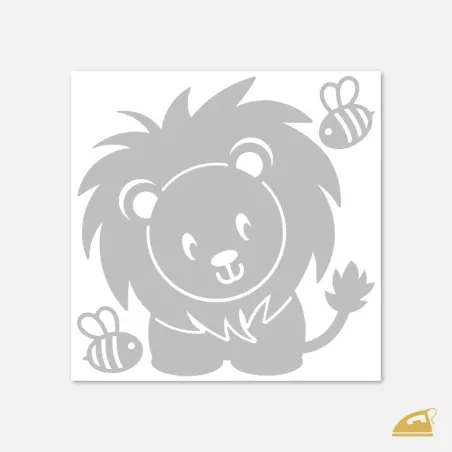 Reflexní nažehlovačka Lvíček s včelkami – velký motiv pro děti.