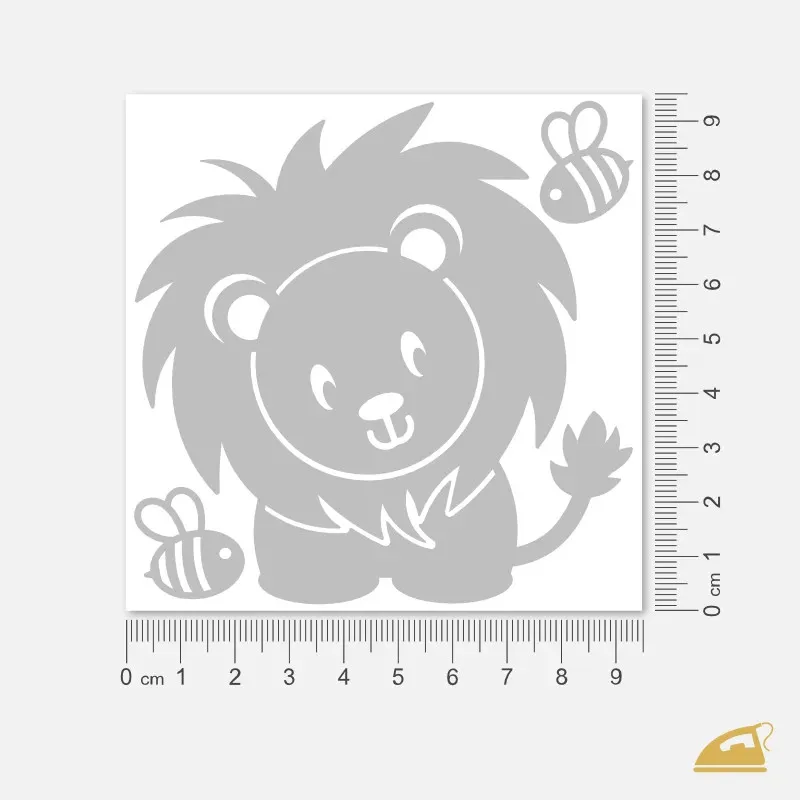 Reflexní nažehlovačka Lvíček a včelky – snadné nažehlení na textil žehličkou.