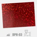 Holografická nažehlovací fólie na textil s 3D efektem (Dae-Ha) - barva červená.