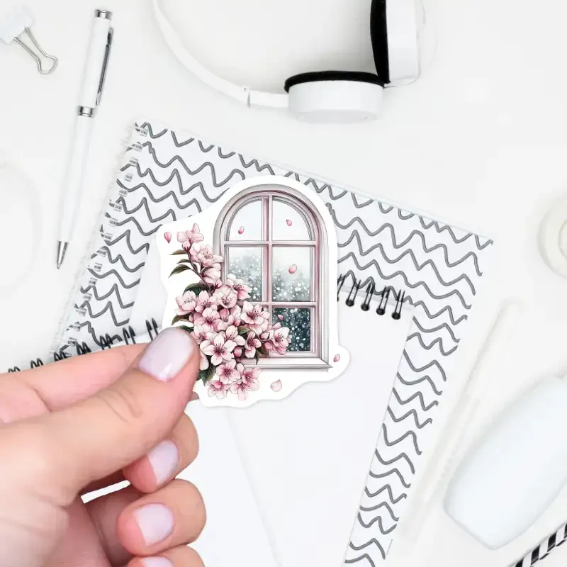 Plánovací samolepka kvetoucí okno.