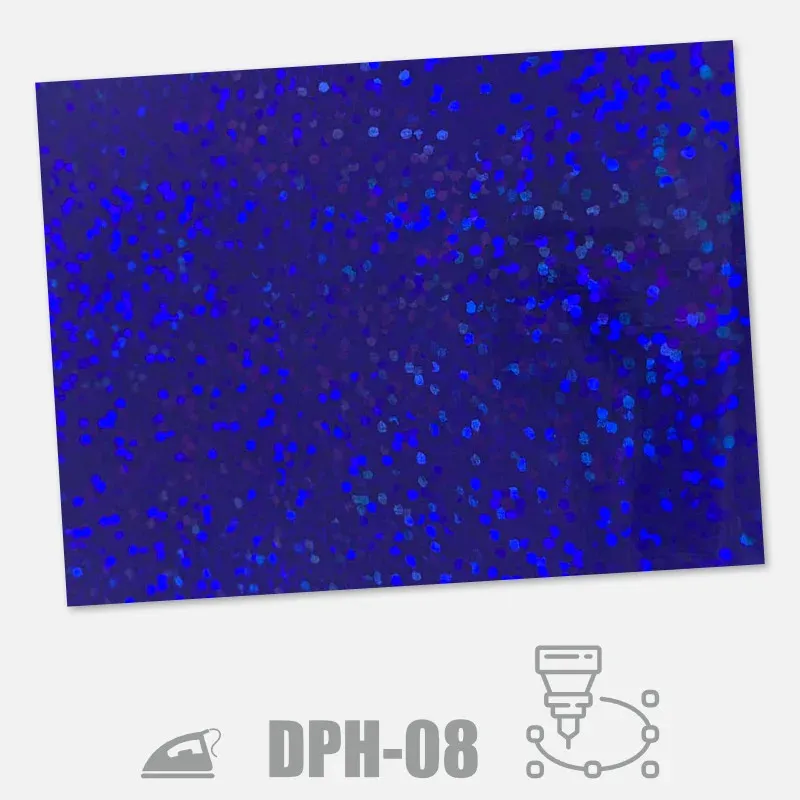 Holografická nažehlovací fólie na textil s 3D efektem (Dae-Ha) - barva královská modrá.