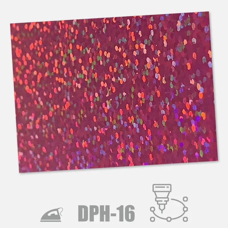 Holografická nažehlovací fólie na textil s 3D efektem (Dae-Ha) - barva růžová.