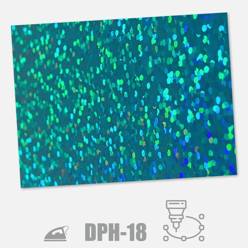 Holografická nažehlovací fólie na textil s 3D efektem (Dae-Ha) - barva aqua.