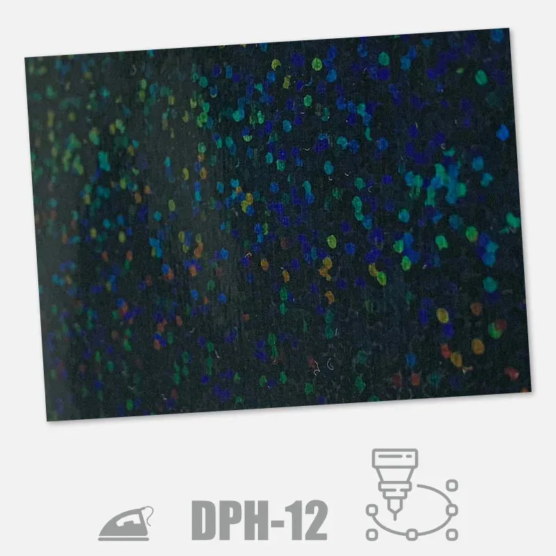 Holografická nažehlovací fólie na textil s 3D efektem (Dae-Ha) - barva černá.