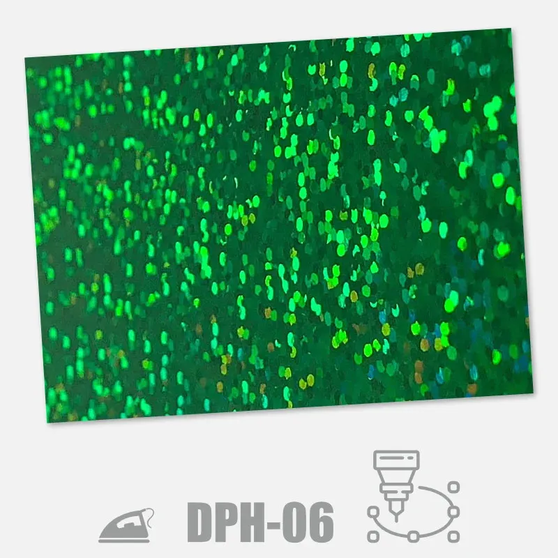 Holografická nažehlovací fólie na textil s 3D efektem (Dae-Ha) - barva zelená.