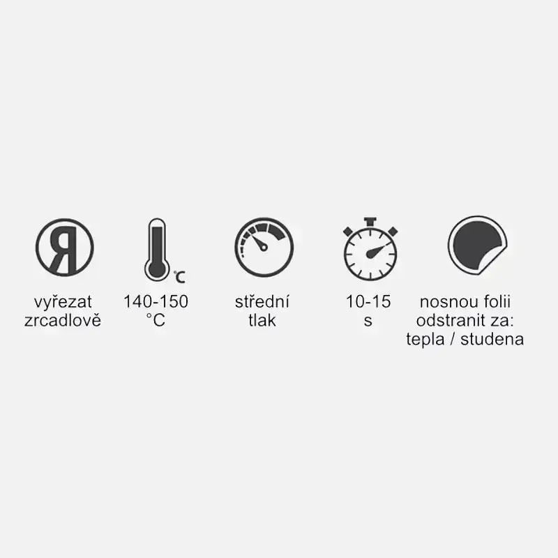 Holografická nažehlovací fólie na textil s 3D efektem (Dae-Ha) - parametry nažehlení.