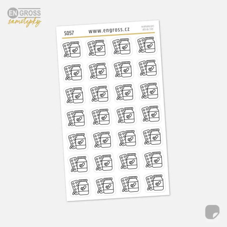 Samolepky do diáře: Léky a zdraví – Mini ikony.