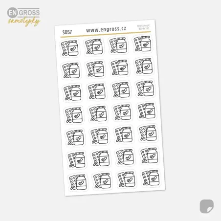 Samolepky do diáře: Léky a zdraví – Mini ikony.