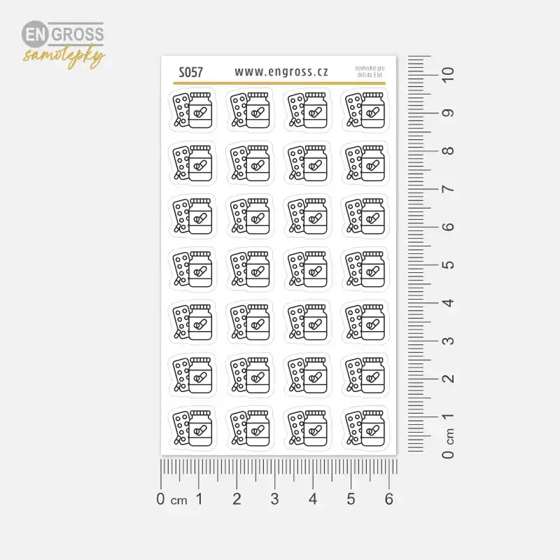 Samolepky do diáře: Léky a zdraví – výroba ČR.