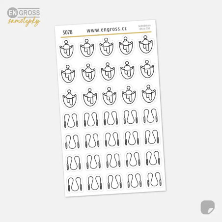 Samolepky do diáře: Švihadlo – Fitness mini ikony.