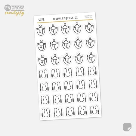 Samolepky do diáře: Švihadlo – Fitness mini ikony.