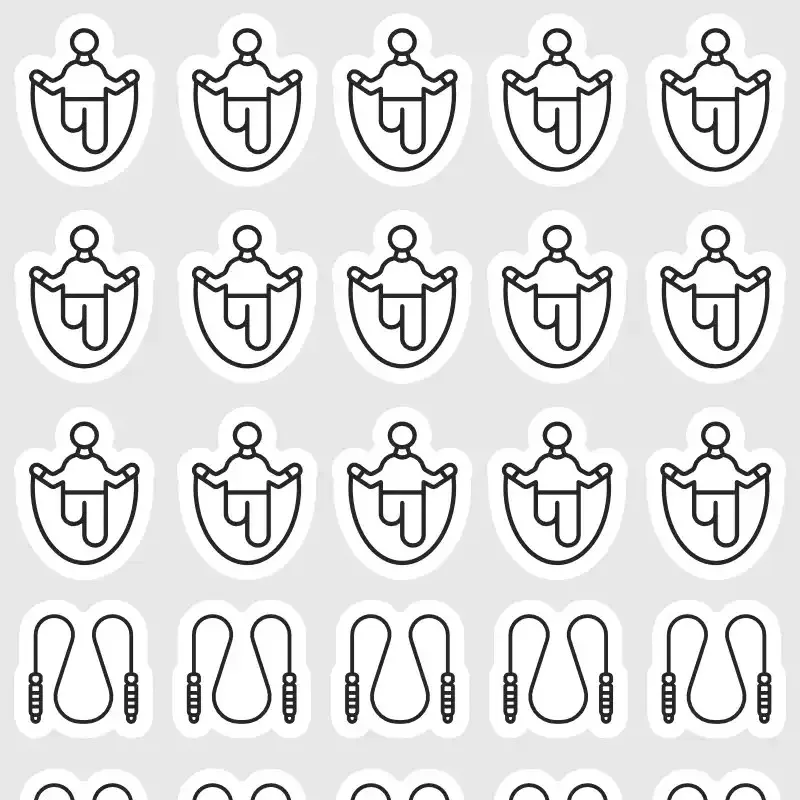 Samolepky do diáře: Švihadlo – Fitness, 35 malých ikonek.