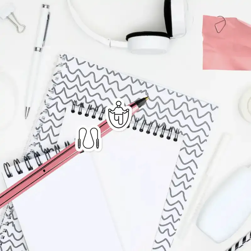 Samolepky do diáře: Švihadlo – Fitness, dva druhy malých ikonek.