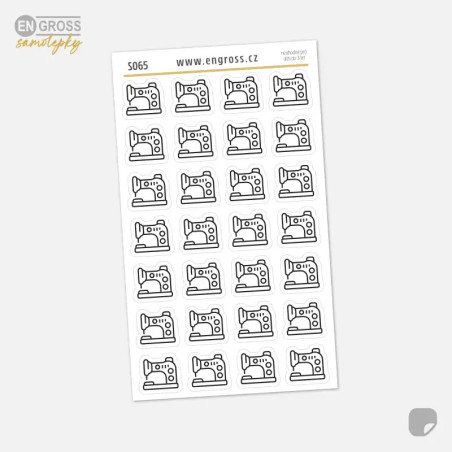 Samolepky do diáře: Šití, šicí stroj – Mini ikony.