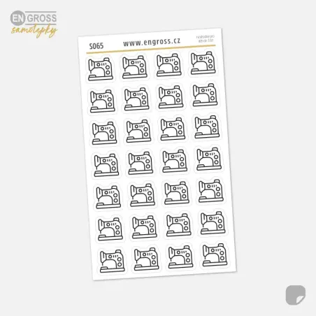 Samolepky do diáře: Šití, šicí stroj – Mini ikony.