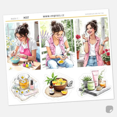 Samolepky do diáře: Péče o ruce a manikúra – Domácí wellness.