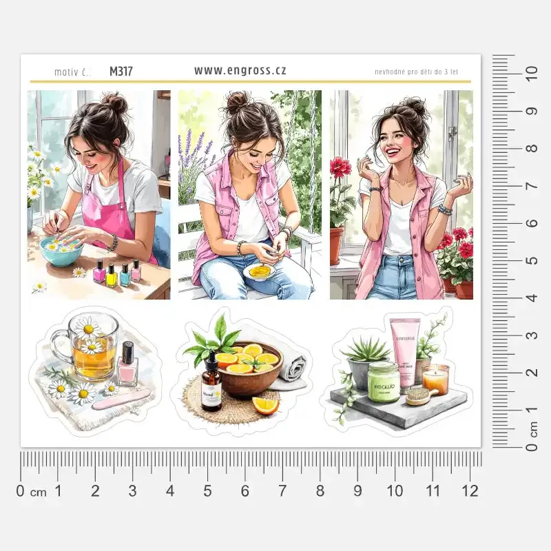 Samolepky do diáře: Péče o ruce a manikúra – výroba ČR.