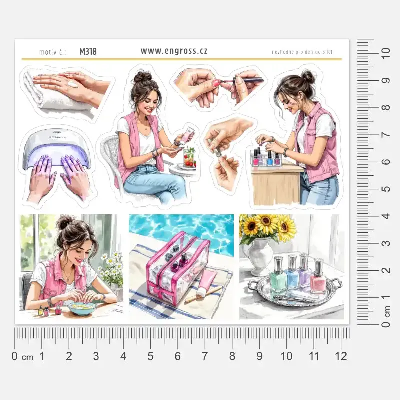 Samolepky do diáře: Moje manikúra – výroba v naší dílně v ČR.