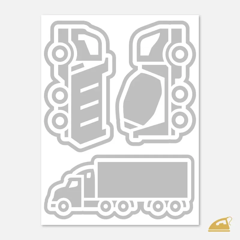 Reflexní nažehlovačky Stavební stroje a kamion – sada 3 ks pro chlapce.