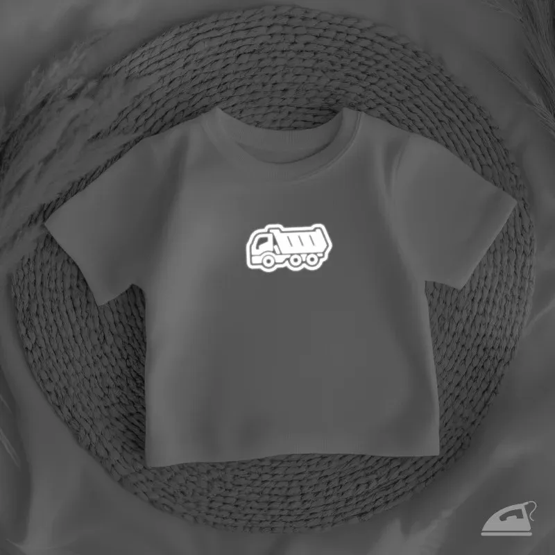 Reflexní nažehlovačka Nákladní auta, kamion a míchačka – sada 3 ks s velkou odrazovou plochou.