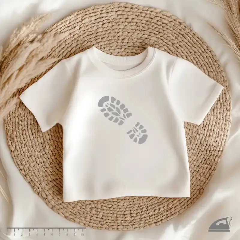 Reflexní nažehlovačky Otisky podrážek – sada pro outdoor a trekking.