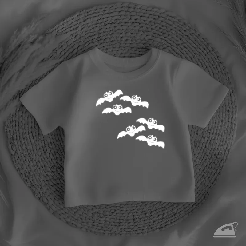 Reflexní nažehlovačka Veselý netopýr – sada 10 ks ke zvýšení viditelnosti za šera a tmy.