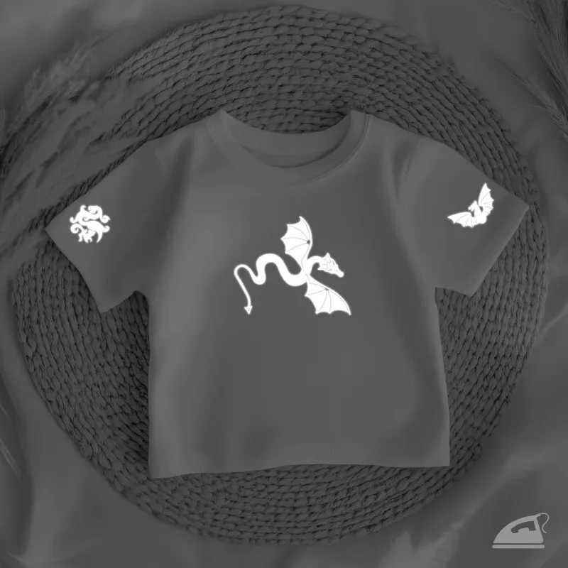 Reflexní nažehlovačka Drak – sada 6 ks pro zvýšení viditelnosti za šera a tmy.