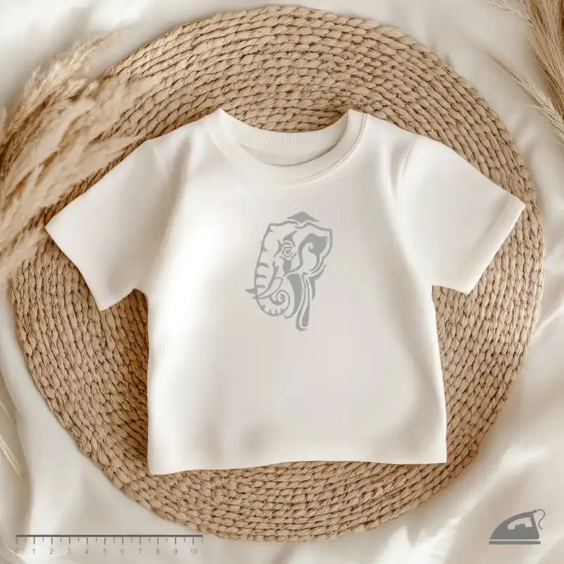 Reflexní nažehlovačka Slon – 2 ks velkých siluet na oblečení.