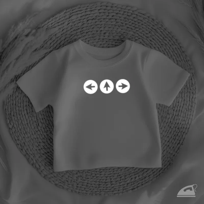 Reflexní nažehlovačky Šipka v kruhu – sada 12 ks na oblečení pro zvýšení viditelnosti.