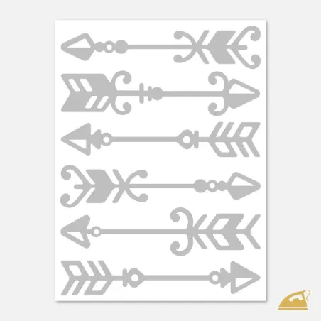 Reflexní nažehlovačky Boho šípy – sada 6 ks ozdobných motivů na textil.