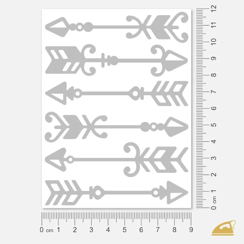 Reflexní nažehlovačky Boho šípy – snadné nažehlení žehličkou.