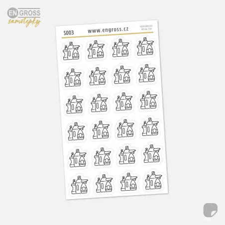 Samolepky do diáře: Úklid a čistý domov – Mini ikony.