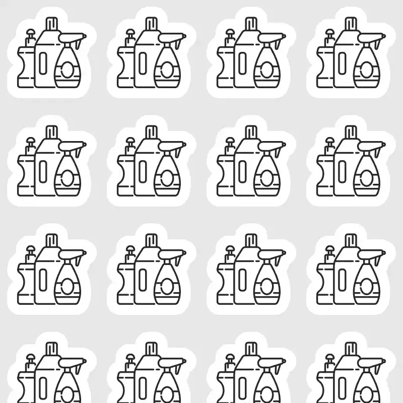 Samolepky pro plánování v diáři: Úklid a čistý domov – Mini ikony.