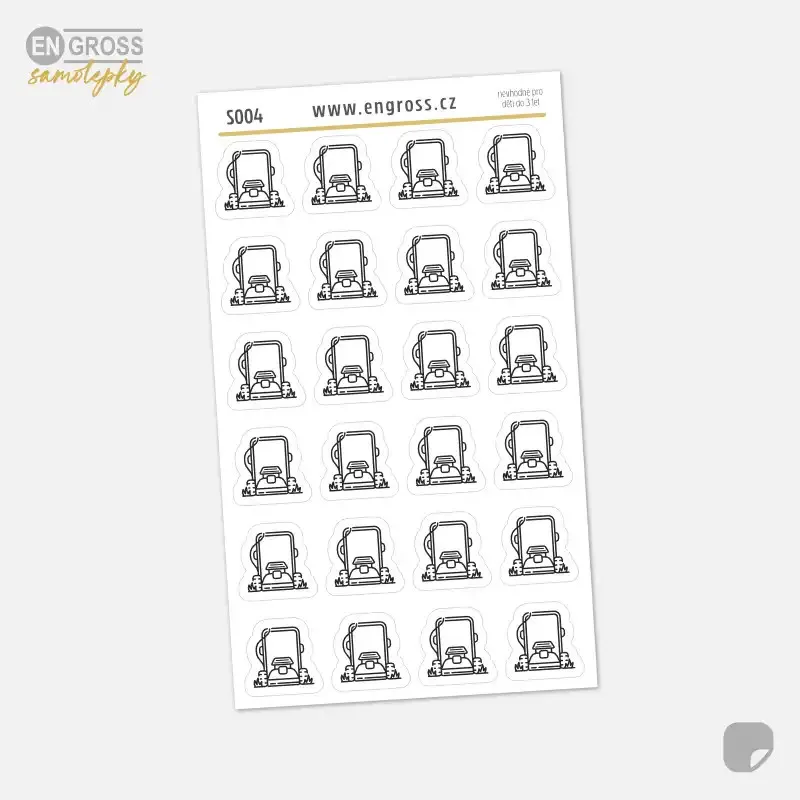 Samolepky do diáře: Sekání trávy a údržba zahrady – Mini ikony.