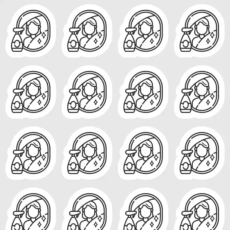 Samolepky do diáře: Mytí oken a leštění zrcadel – Malé černobélé ikonky.