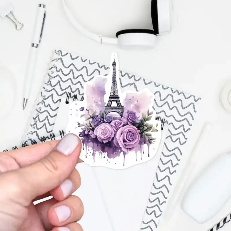 Samolepky do diáře Jarní déšť v Paříži: Eiffelova věž.