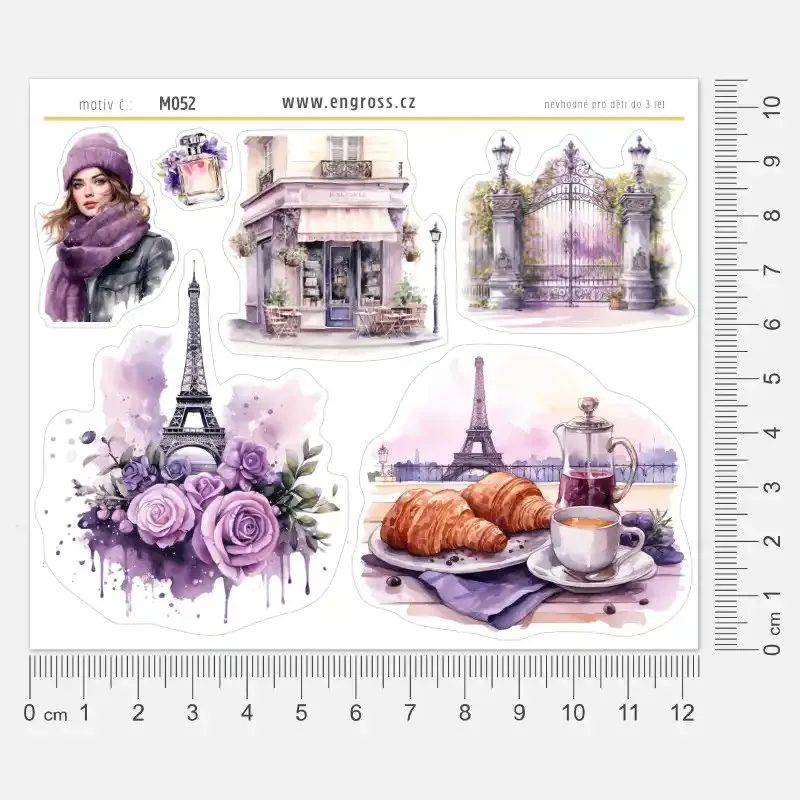 Samolepky do diáře Jarní déšť v Paříži: pro diář, bullet, scrapbooking i dekoraci.