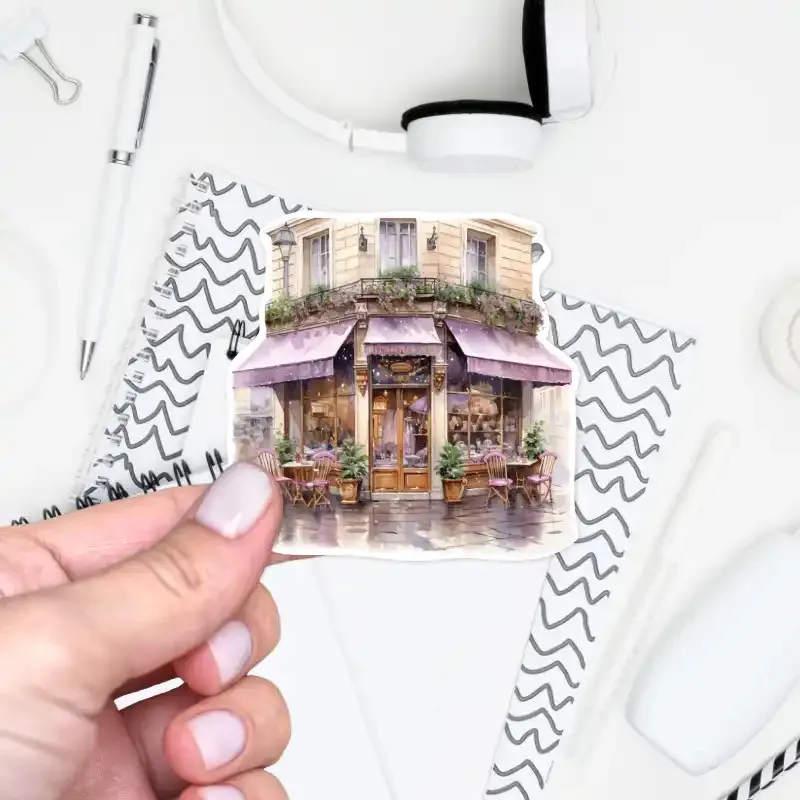 Samolepky do diáře Jarní déšť v Paříži: pařížská kavárna.