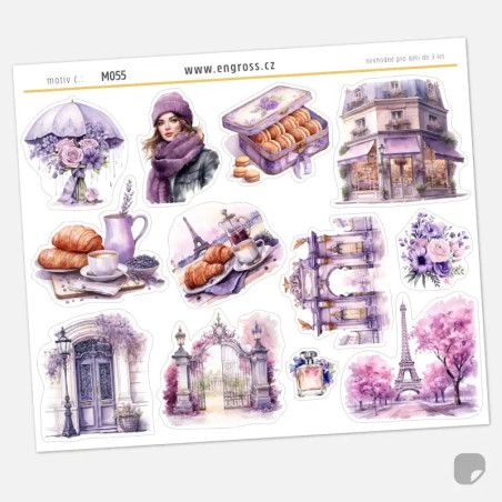 Samolepky do diáře Jarní déšť v Paříži - Zátiší, ideální pro každou velikost diáře.