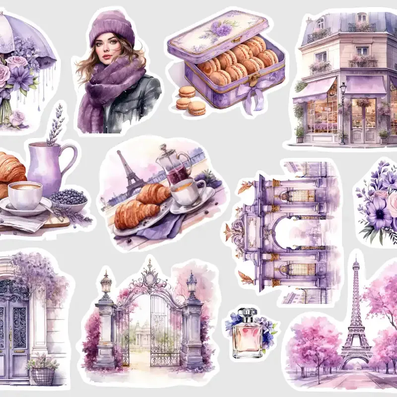 Samolepky do diáře Jarní déšť v Paříži - Zátiší, pro diář, bullet i scrapbooking.