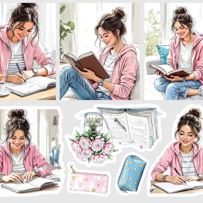 Samolepky do diáře Psaní deníku: Kreativní chvilka pro deník, diář, bullet i scrapbooking.