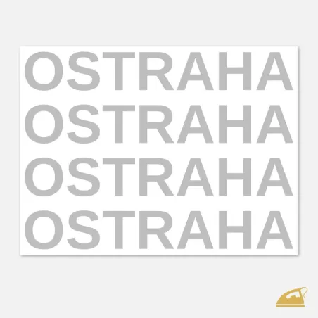 Reflexní nažehlovačka OSTRAHA – sada 4 ks nápisů na hruď a pracovní oděv.