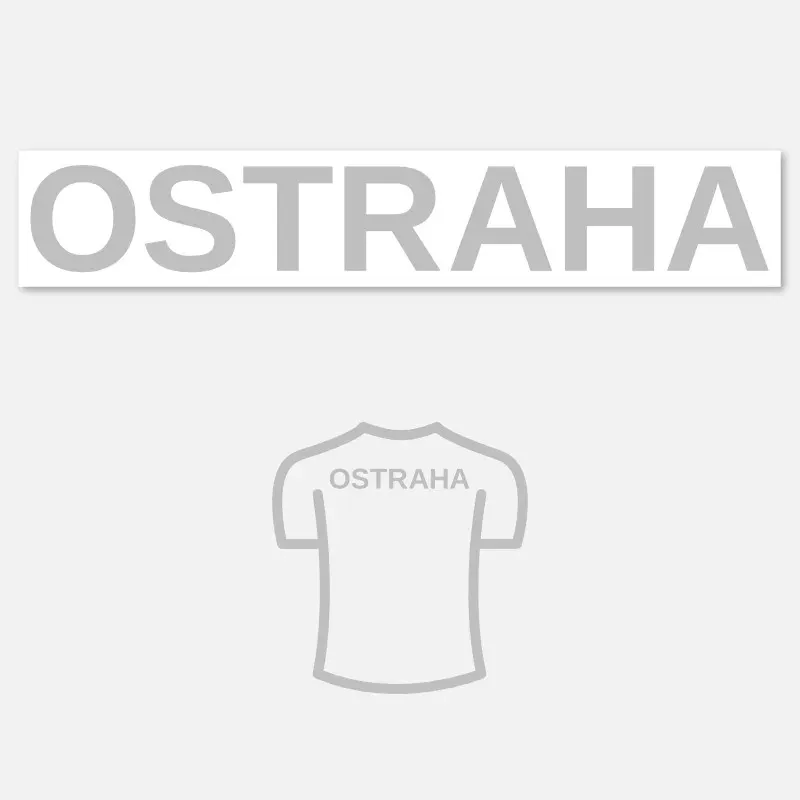 Velká reflexní nažehlovačka OSTRAHA na záda – profesionální značení pracovních oděvů.