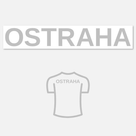 Velká reflexní nažehlovačka OSTRAHA na záda – profesionální značení pracovních oděvů.