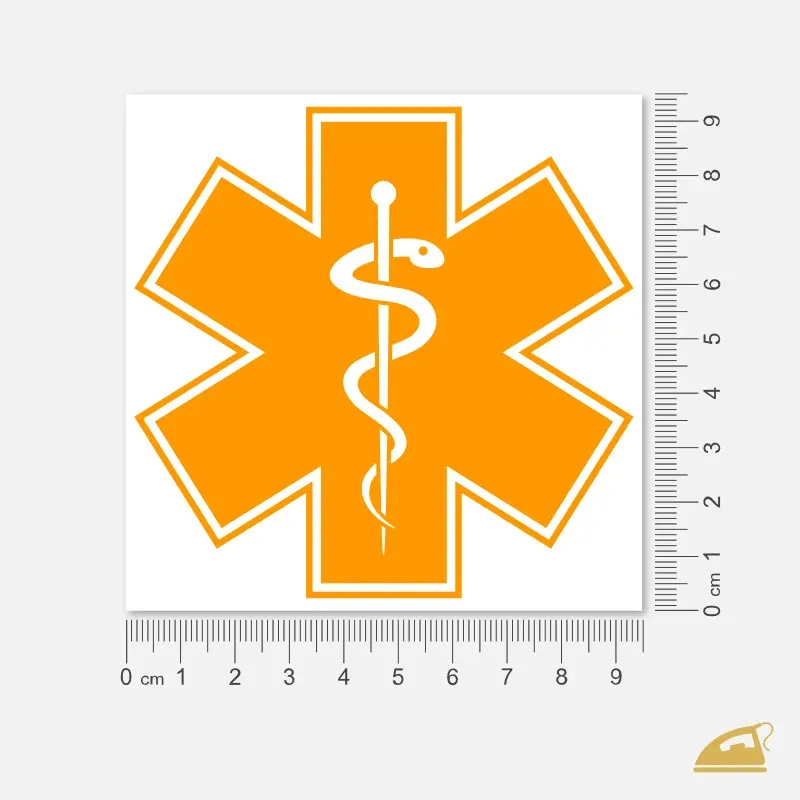 Neonová nažehlovací Hvězda života – snadné nažehlení žehličkou - neon oranžová.