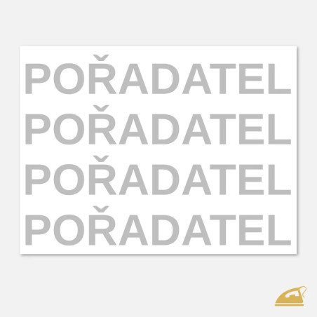 Reflexní nažehlovačka POŘADATEL – set 4 ks nápisů na pracovní oděvy a vesty.