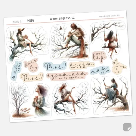 Arch melancholických samolepek Splín.