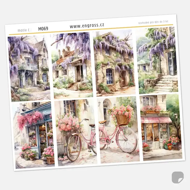 Samolepky do diáře Vistárie: Romantické vintage boxy – Jarní zahrada.