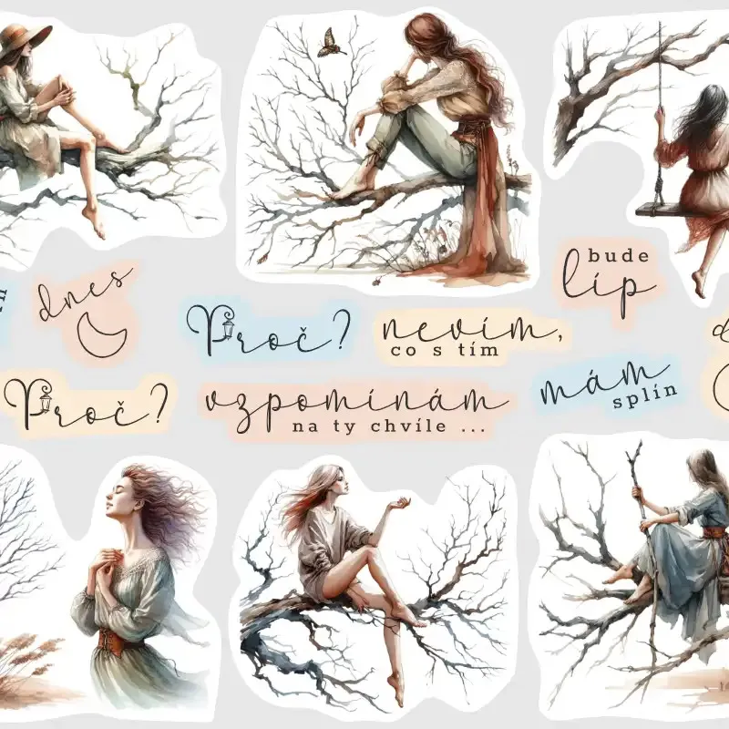 Arch melancholických samolepek Splín - Vzpomínám.